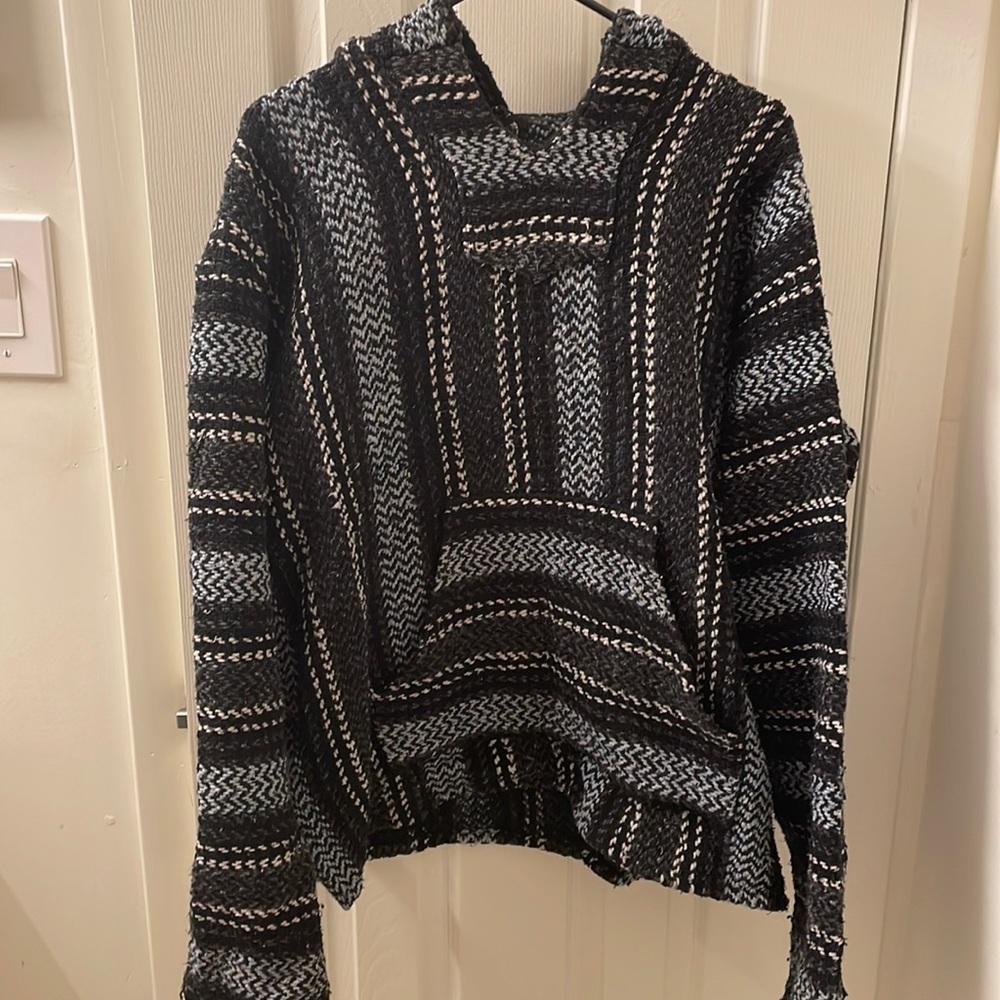 Knitted Poncho Hoodie